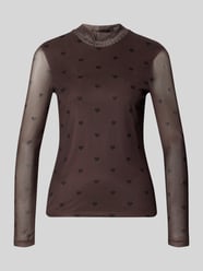 bluzka z długim rękawem o kroju slim fit ze wzorem na całej powierzchni model 'ERICA' od ONLY - 9