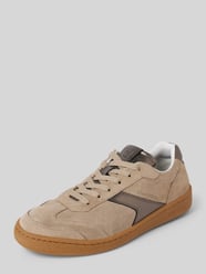 Flache Low Top Sneaker mit Glanz-Applikationen von Marc O'Polo Beige - 33