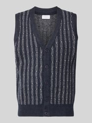Strickweste mit V-Ausschnitt und Knopfleiste von Lindbergh - 1