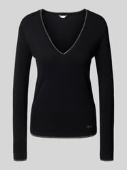 Pullover mit V-Ausschnitt und Effektgarn von Liu Jo White - 36