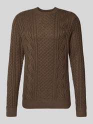Sweter z dzianiny z prążkowanymi wykończeniami model ‘BLUSEAN’ od JACK & JONES Premium - 40