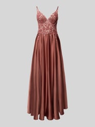Abendkleid mit floralem Pailettenbesatz von Laona Orange - 3