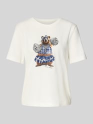 T-shirt z nadrukiem z motywem i okrągłym dekoltem od Marc Cain - 23