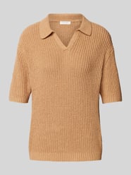Strickshirt mit V-Ausschnitt von Christian Berg Woman Beige - 18