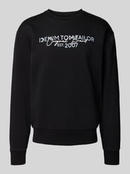 Basic Fit Sweatshirt mit Label-Schriftzug von Tom Tailor Denim Schwarz - 6