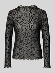 Bluzka z długim rękawem o kroju regular fit z transparentną siateczką w stylu mesh od ONLY - 4