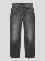 Straight fit jeans in 5-pocketmodel van Tommy Hilfiger Teens Grijs / zwart - 45