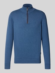 Sweter z dzianiny o kroju regular fit z czystej bawełny z kołnierzem zapinanym od bugatti - 29