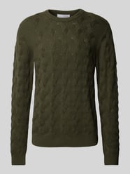 Strickpullover mit Strukturmuster Modell 'CALLIS' von SELECTED HOMME Grün - 1