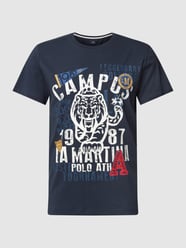 T-shirt z nadrukowanym motywem od La Martina Niebieski - 46