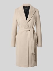 Regular fit lange wollen jas met tailleriem om te strikken van s.Oliver BLACK LABEL Beige - 25