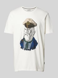 T-Shirt mit Motiv- und Statement-Print von Blend Beige - 30