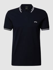 Slim Fit Poloshirt mit Kontraststreifen Modell 'Paul Curved' von BOSS Green Blau - 47