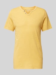 T-Shirt mit V-Ausschnitt Modell 'SPLIT' von Jack & Jones Gelb - 7