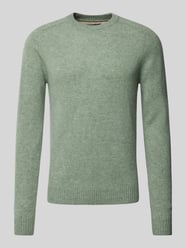 Strickpullover aus Lammwolle mit Label-Stitching von MCNEAL Türkis - 15