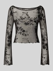 Langarmshirt mit transparentem Mesh-Einsatz von PIECES - 17