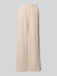 Wide Leg Stoffhose mit Strukturmuster Modell 'Jo44laa' von ZABAIONE Beige - 45