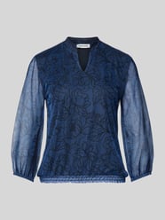 T-Shirt mit semitransparenten Ärmeln von More & More - 3