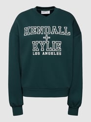 Sweatshirt met labelprint, model 'Puff' van Kendall & Kylie Blauw / turquoise - 36
