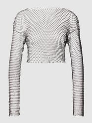 Cropped Top im Netz-Look Modell 'XENIA' von Noisy May Schwarz - 3