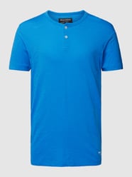 T-Shirt mit kurzer Knopfleiste Modell 'Serafino' von Marc O'Polo Blau - 24