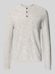 Regular Fit Strickpullover aus Baumwoll-Leinen-Mix Modell 'Henley' von camel active - 2