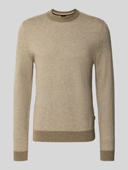 Regular fit gebreide pullover van een mix van katoen en scheerwol, model 'HESTRO' van BOSS Beige - 3