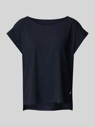 T-Shirt mit Label-Applikation Modell 'GRIT' von Raffaello Rossi Blau - 15