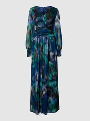 Abendkleid mit Allover-Muster von Swing Blau - 48