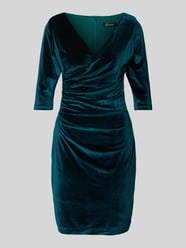 Knielanges Cocktailkleid in Wickel-Optik von Paradi Blau - 21