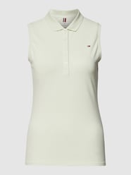 Mouwloos slim fit poloshirt met logostitching van Tommy Hilfiger Groen - 48