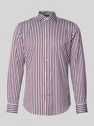 Slim fit zakelijk overhemd van katoen met haaikraag van Jake*s Bordeaux - 35