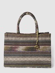 Tote bag met all-over motief, model 'Book Tote' van Anokhi Grijs / zwart - 40