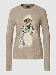 Strickpullover mit Label-Print Modell 'BEAR' von Polo Ralph Lauren Beige - 10