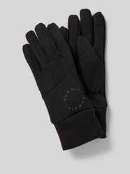 Handschuhe mit Label-Print von bugatti Schwarz - 16