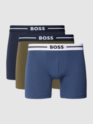 Bokserki z elastycznym paskiem z logo w zestawie 3 szt. od BOSS Zielony - 19