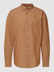 Regular fit vrijetijdsoverhemd met ruitmotief van camel active Oranje - 22