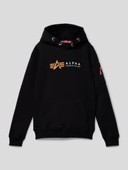 Hoodie mit Label-Print von Alpha Industries Schwarz - 25