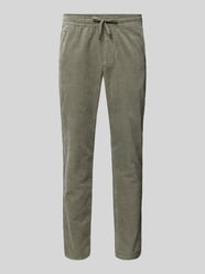 Tapered fit corduroy broek met elastische band, model 'LINUS' van Only & Sons Groen - 23