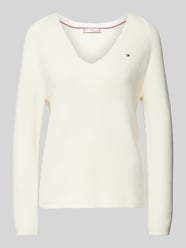 Strickpullover mit Logo-Stitching von Tommy Hilfiger Beige - 37