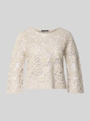 Sweter o kroju relaxed fit w imitacji dzianiny z cekinowym obszyciem na całej powierzchni od Betty Barclay - 4