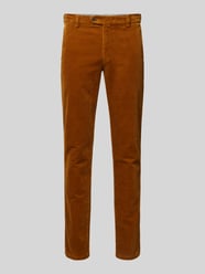 Slim fit corduroy broek met achterzakken, model 'Lupus' van Mmx Bruin - 1