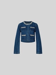 Jeansjacke mit Strasssteinbesatz von Self-Portrait - 9