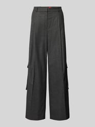 Wide leg pantalon met bandplooien, model 'Herota' van HUGO Grijs / zwart - 1