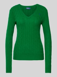 Gebreide pullover van een mix van wol en kasjmier met kabelpatroon van Polo Ralph Lauren Groen - 20