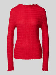 Shirt met lange mouwen en opstaande kraag van Jake*s Collection Rood - 8