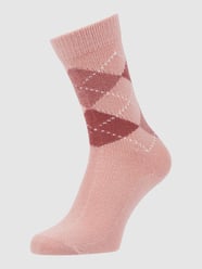 Socken mit Argyle-Muster Modell 'Whitby' von Burlington Rosa - 43