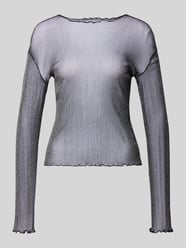 Bluzka z długim rękawem o kroju slim fit z półtransparentnej siateczki od Tom Tailor Denim - 5