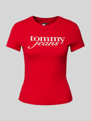 Slim Fit T-Shirt aus reiner Baumwolle mit Logo-Print von Tommy Jeans Rot - 6