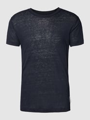 T-shirt van linnen met ronde hals van Marc O'Polo Blauw - 7